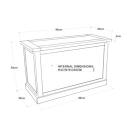 Cabinet Bits Loreo Light Grey Blanket Box Ottoman - thumbnail 4