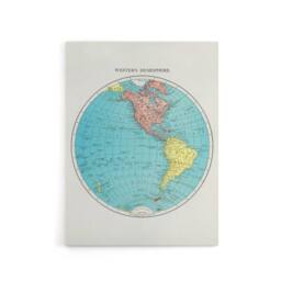 "Artery8 Western Hemisphere 1908 Map Rand McNally Vintage Canvas Wall Art in White - Size: W18"" x H24""" - thumbnail 1