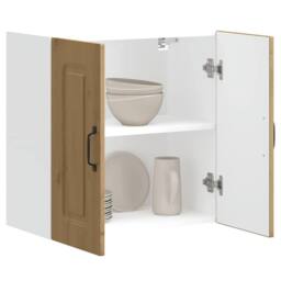 Berkfield Home Kitchen Wall Cabinet Kalmar Artisan Oak Engineered Wood in Brown - thumbnail 2