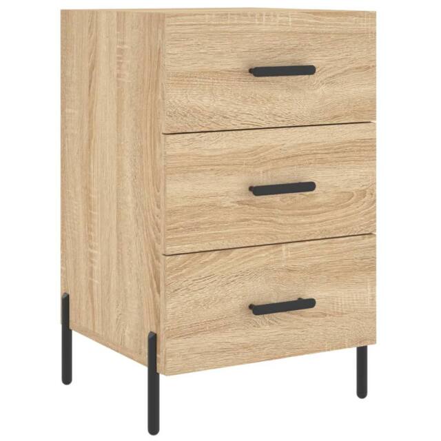 Berkfield Home Bedside Cabinet Sonoma Oak 40x40x66 cm Engineered Wood in Light Tan - Size: 40 x 40 x 66 cm - image 1