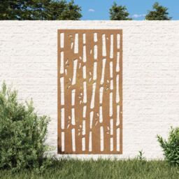 Berkfield Home Garden Wall Decoration 105x55 cm Corten Steel Bamboo Design in Brown