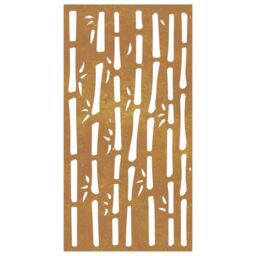 Berkfield Home Garden Wall Decoration 105x55 cm Corten Steel Bamboo Design in Brown - thumbnail 4