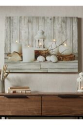Art for the Home Coastal Treasures LED Printed Canvas in Beige - thumbnail 1