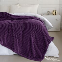 Velosso Chunky Corduroy Super Soft Blanket in Purple - Size: 150 cm × 200 cm - thumbnail 1