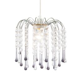 Happy Homewares Classic Waterfall Pendant Shade with Clear & Smoked Black Acrylic - thumbnail 2