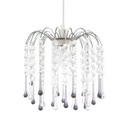 Happy Homewares Classic Waterfall Pendant Shade with Clear & Smoked Black Acrylic