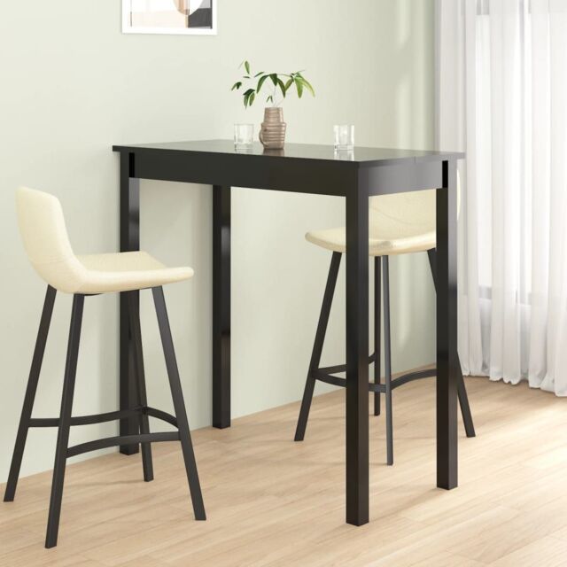 Berkfield Home Bar Table MDF Black 115x55x107 cm - Size: 115 x 55 x 107 cm - image 1