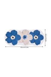 Living and Home Irregular-shaped Rug with Floral Pattern in Blue - Size: Small - thumbnail 7