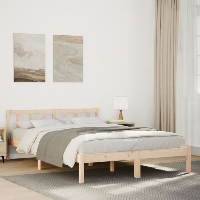 Berkfield Home Extra Long Bed Frame without Mattress 160x210 cm Solid Wood Pine in Brown - image 1