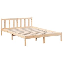Berkfield Home Extra Long Bed Frame without Mattress 160x210 cm Solid Wood Pine in Brown - thumbnail 3