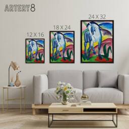 "Artery8 Marc Franz Blue Horse I Framed Canvas Abstract Wall Art Print - Size: W12"" x H16""" - thumbnail 4