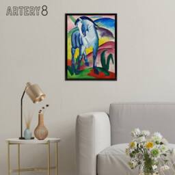 "Artery8 Marc Franz Blue Horse I Framed Canvas Abstract Wall Art Print - Size: W12"" x H16""" - thumbnail 3