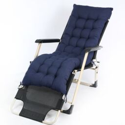 Leaper Sun Lounger Cushion Pad for Garden Recliner Chair in Blue - thumbnail 1