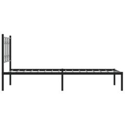 Berkfield Home Metal Bed Frame without Mattress with Headboard Black 90x200cm - Size: 90x200 cm - thumbnail 5