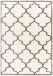 Livabliss Cloudy Shag-Modern Grey Ivory Soft Plush Pile Living Bedroom Rug - Size: 160 cm x 215 cm - thumbnail 2