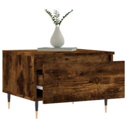 Berkfield Home Modern Coffee Tables 2 pcs Smoked Oak 50x46x35 cm Engineered Wood in Brown - Size: 50 x 46 x 35 cm - thumbnail 4