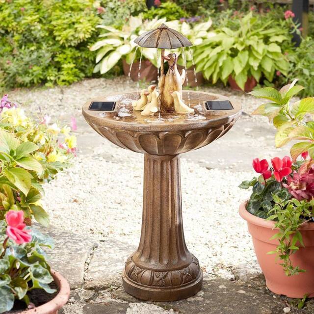 mysmartbuy Duck Family Solar Powered Bird Bath Style Water Fountain in Bronze - image 1