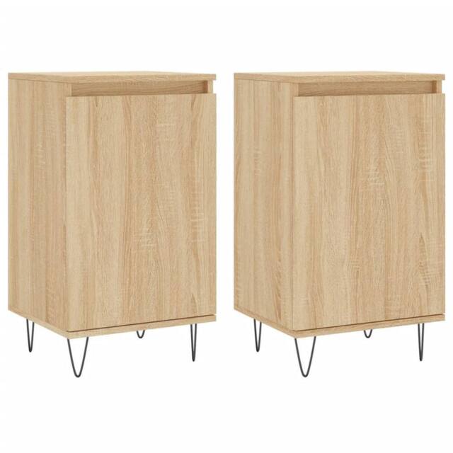 Berkfield Home Sideboards 2 pcs Sonoma Oak 40x35x70 cm Engineered Wood in Light Oak - Size: 40 x 35 x 70 cm - image 1