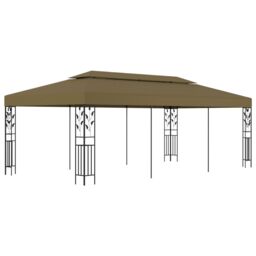 Berkfield Home Gazebo 6x3 m Taupe 180 g/m ² in Beige - thumbnail 1