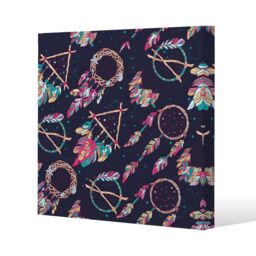 Benjamin Tate Design Pattern with Different Dream Catcher Amulet (Canvas Print) / 77 x 77 x 4cm in Natural - Size: 77 x 77 x 4 cm - thumbnail 1