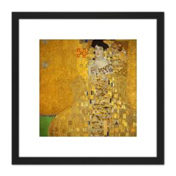 Artery8 Gustav Klimt Portrait Of Adele Bloch Bauer 8X8 Inch Square Wooden Framed Wall Art Print Picture with Mount in Black - thumbnail 1