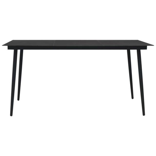 Berkfield Home Elegant 7 Piece Outdoor Dining Set Cotton Rope & Steel Black - image 1