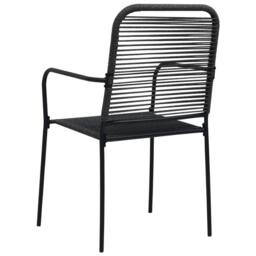 Berkfield Home Elegant 7 Piece Outdoor Dining Set Cotton Rope & Steel Black - thumbnail 8