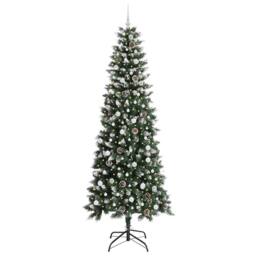 Berkfield Home Elegant Artificial Christmas Tree with 300 LEDs Green 96 x 96 x 240 cm - thumbnail 1