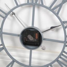 Home Garden Direct EOS - Skeleton Wall Clock with Roman Numerals - 40x40 - Black/Grey in Grey