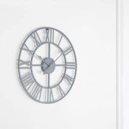 Home Garden Direct EOS - Skeleton Wall Clock with Roman Numerals - 40x40 - Black/Grey in Grey - thumbnail 4