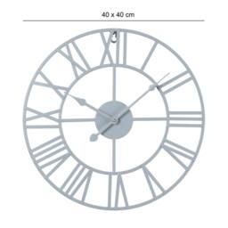 Home Garden Direct EOS - Skeleton Wall Clock with Roman Numerals - 40x40 - Black/Grey in Grey - thumbnail 6