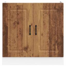 Berkfield Home Sink Base Cabinet Kalmar Old Wood 80x46x81.5 cm Engineered Wood in Brown - thumbnail 4