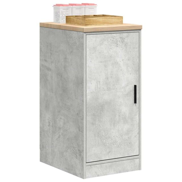 Berkfield Home Garage Storage Cabinet Concrete Grey 40x51x85 cm Solid Wood Pine - Size: 40 x 51 x 85 cm - image 1