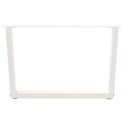 Berkfield Home Dining Table Legs V-Shape 2 pcs White 70x(42-43.3) cm Steel - thumbnail 3