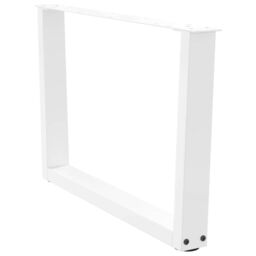 Berkfield Home Dining Table Legs V-Shape 2 pcs White 70x(42-43.3) cm Steel - thumbnail 5