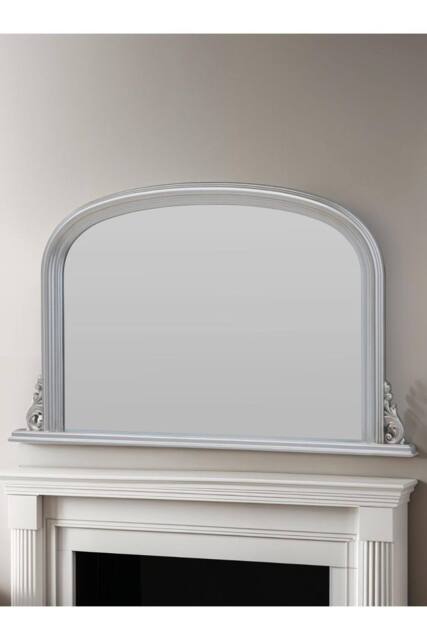 Yearn Mirrors Overmantle Silver Classic mirror 122(w) x 77cm(h) in Metallic Silver