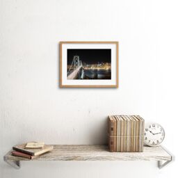 "Artery8 Wall Art Print San Francisco Oakland Bay Bridge Framed in Beige - Size: W7"" x H9""" - thumbnail 2