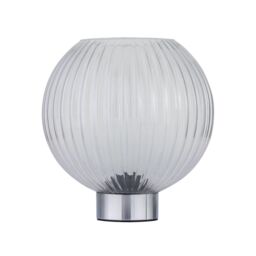 First Choice Lighting Set of 2 Betchley - Battery Operated Chrome Lamp with Clear Glass in Silver - thumbnail 2