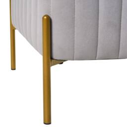 Wyld and Coco Glamour Footstool Grey Velvet with Gold Metal Legs 47 x 47 cm - thumbnail 7