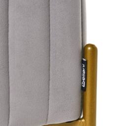 Wyld and Coco Glamour Footstool Grey Velvet with Gold Metal Legs 47 x 47 cm - thumbnail 6