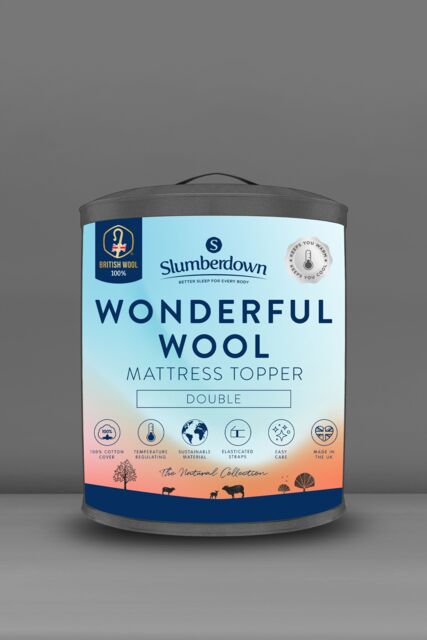 Slumberdown Wonderful Wool Mattress Topper in White - Size: King - image 1
