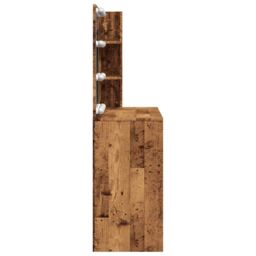 Berkfield Home Dressing Table with LED Old Wood 74.5x40x141 cm in Brown - thumbnail 6