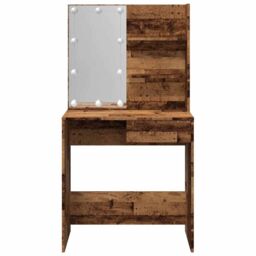 Berkfield Home Dressing Table with LED Old Wood 74.5x40x141 cm in Brown - thumbnail 5