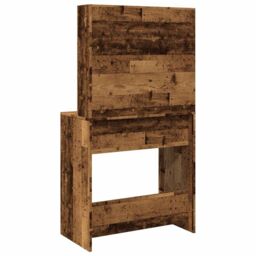 Berkfield Home Dressing Table with LED Old Wood 74.5x40x141 cm in Brown - thumbnail 7