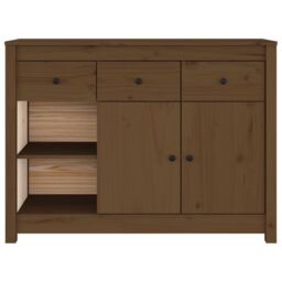 Berkfield Home Sideboard Honey Brown 100x35x74 cm Solid Wood Pine - Size: 100 x 35 x 74 cm - thumbnail 6
