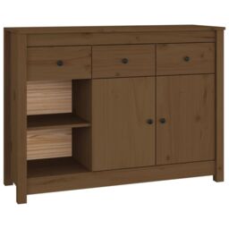 Berkfield Home Sideboard Honey Brown 100x35x74 cm Solid Wood Pine - Size: 100 x 35 x 74 cm - thumbnail 2
