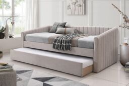 Time4sleep Sanderson Natural Oat Upholstered - Day Bed Including Underbed - Size: Single - thumbnail 2