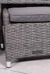 Royalcraft Paris Fixed Companion Set with pull-out footstools incl. Weather Shield Cushions in Grey - thumbnail 3