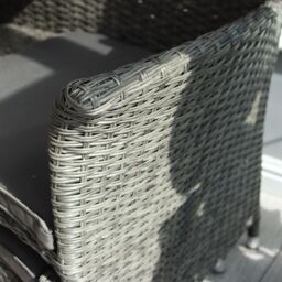 Royalcraft Paris Fixed Companion Set with pull-out footstools incl. Weather Shield Cushions in Grey - thumbnail 6