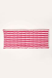 Homescapes Garden Bench Cushion Luxury 2 Seater Cotton Red Striped Indoor Outdoor Pad - thumbnail 3